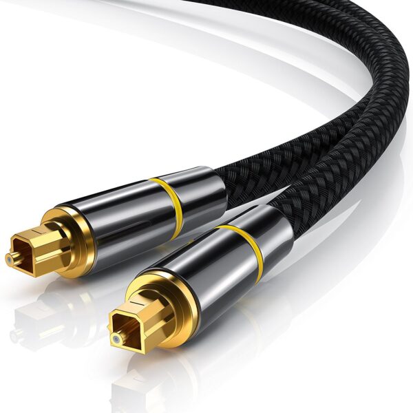 Master Gold Optical TOSLINK Digital Audio Cable - Suitable for PS5 PS5 PS3, XBox, Sky, Sky HD, LCD, LED, Plasma, Blu-ray, Home Cinema Systems, AV Amps