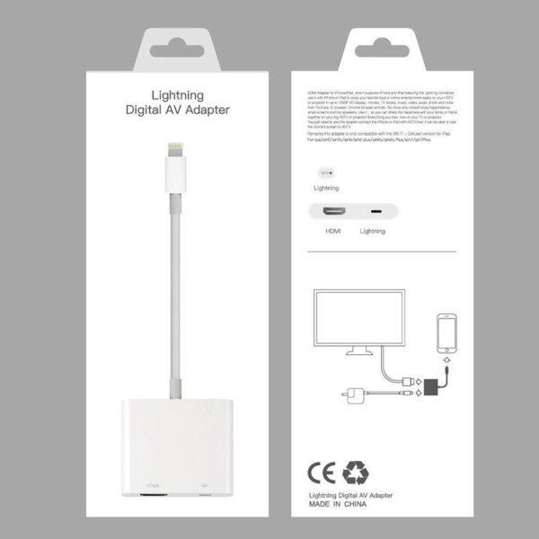 iPhone to TV Cable adapter, Lightning adapter, iPad to TV adapter