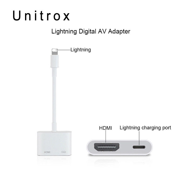 Adaptateur Lightning vers HDMI pour iPhone 12/12 Pro Max 11 Pro/XS/XR/X/8 7  6 Plus SE, iPad Pro Mini 2, iPhone vers connecteur HDMI compatible iOS 10 ~  14.1 et versions ultérieures : : Électronique