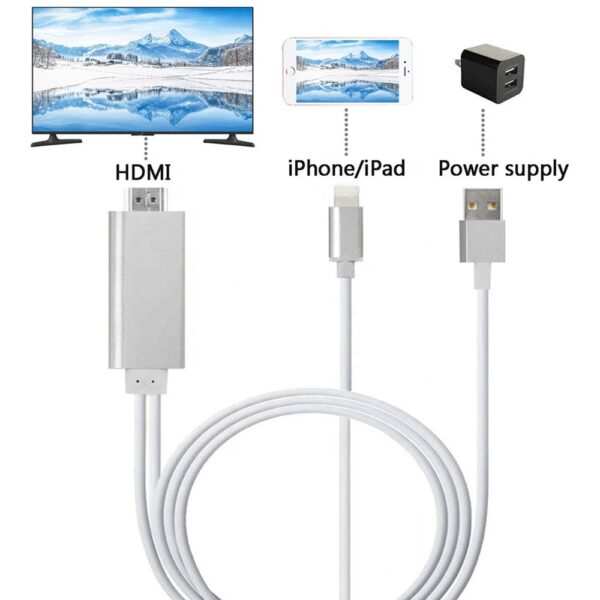 Connect iPhone iPad to TV, Lightning to HDMI adapter cable