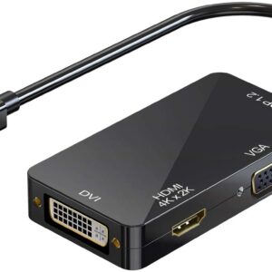 4K Mini DisplayPort to HDMI DVI VGA 4K Adapter 3-in-1 Mini DP to HDMI