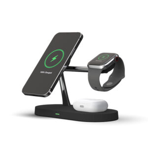 5 in 1 Magnetic Wireless Charger with Night Light, 15W Fast QI Wireless Charging Station Stand Dock Compatible with iPhone 13/12 Pro/Pro Max/Mini, IWatch Series, AirPods Pro/2